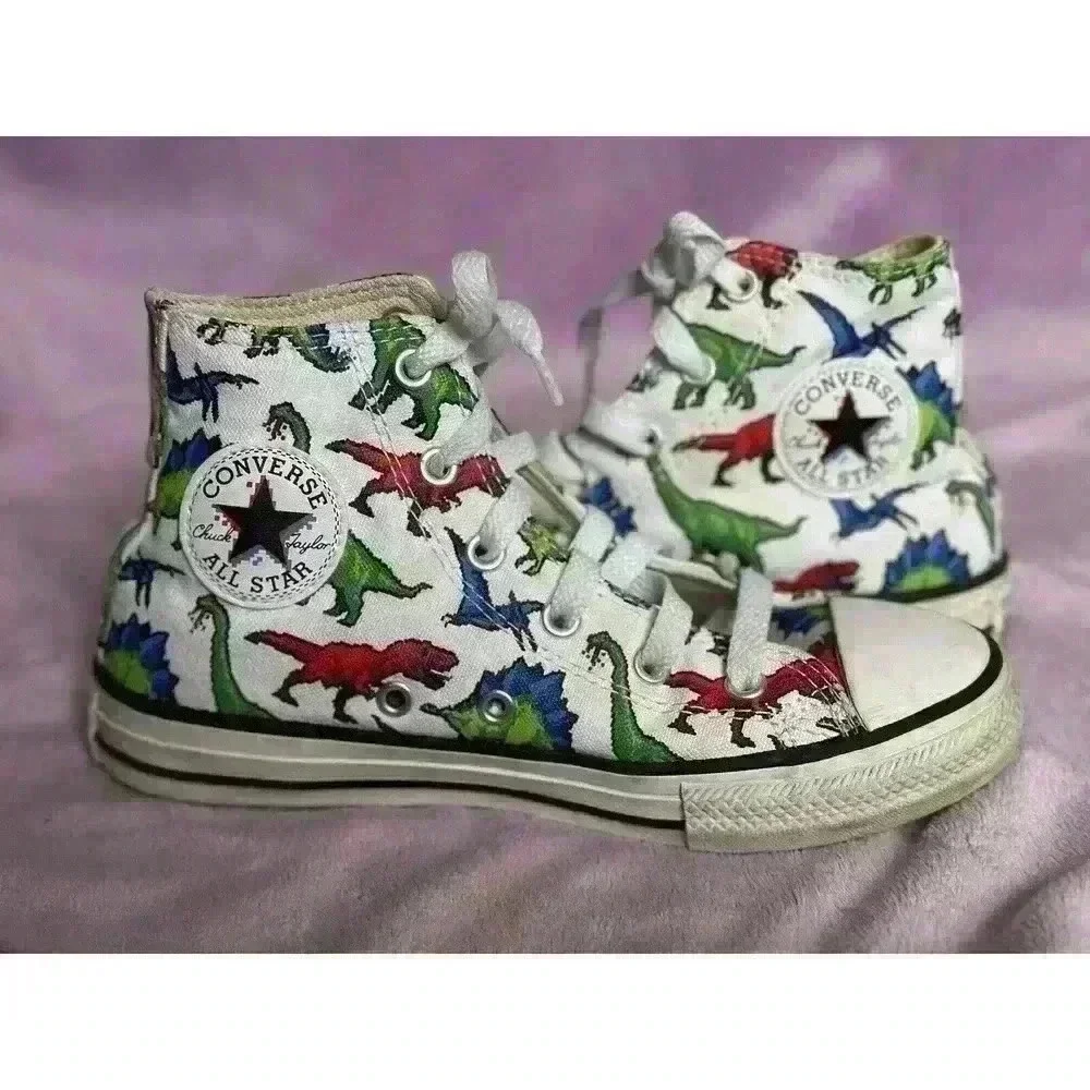 Converse Shoes Boys 1.5 Dinosaur All Over White Red Blue Green